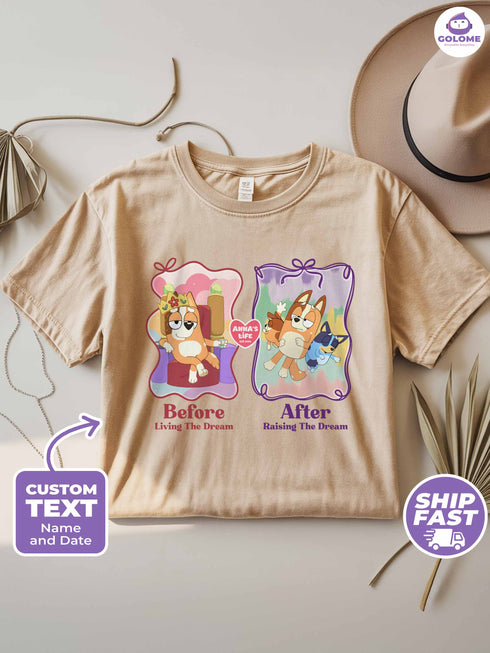 Funny Mom Life Shirt – Before Kids After Kids – Custom Name T-Shirt or Sweater