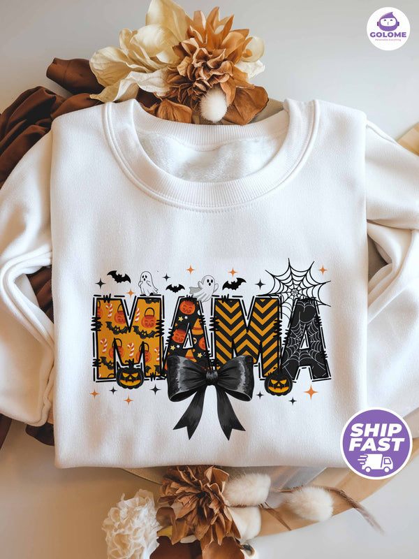 Halloween Mama Sweatshirt – Cute Spooky Season Shirt for Moms