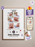 Personalized Baby Photo Collage Poster – Music Player Design – Custom Multi-Photo Keepsake (4 Color Options)