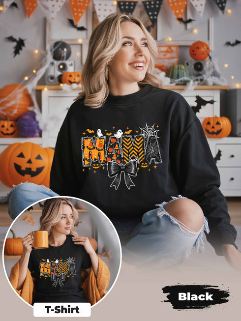 Halloween Mama Sweatshirt – Cute Spooky Season Shirt for Moms