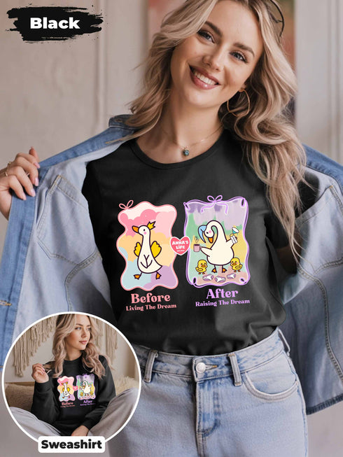 Silly Goose Mom Life Shirt – Before Kids After Kids – Custom Name T-Shirt or Sweater