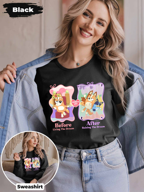 Funny Mom Life Shirt – Before Kids After Kids – Custom Name T-Shirt or Sweater