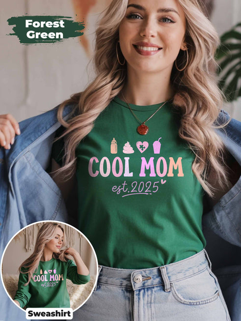 Cool Mom Shirt – Funny Mom Life Tee – Custom Year & Name – T-Shirt or Sweater