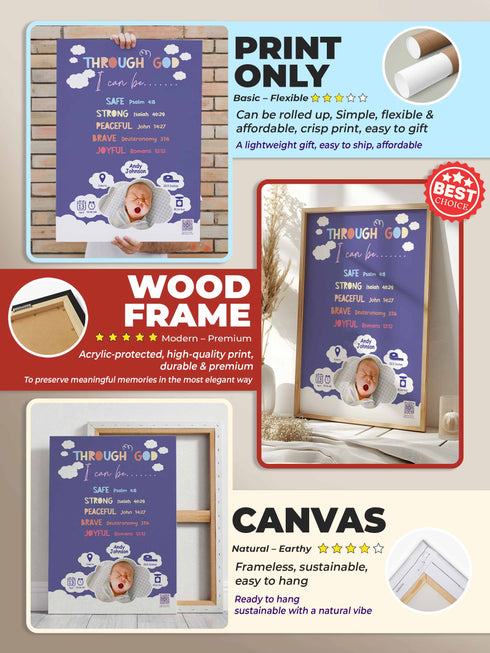 Custom Baby News Superhero Poster – Personalized Wall Art