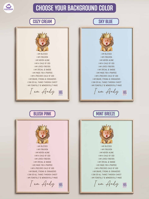 Personalized Baby Affirmation Poster with Photo & Name – Christian Nursery Wall Art