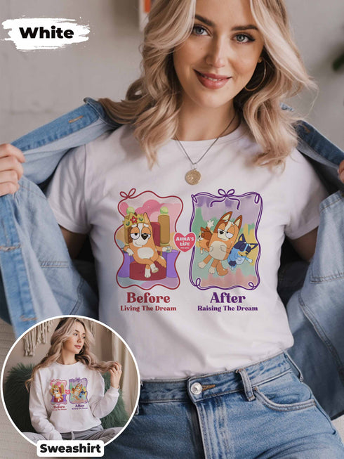 Funny Mom Life Shirt – Before Kids After Kids – Custom Name T-Shirt or Sweater