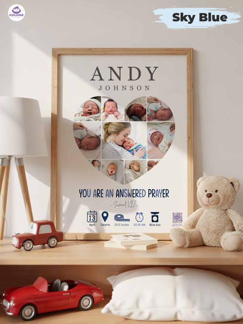 Christian Baby Poster Set – Personalized Bible Verse Nursery Wall Art