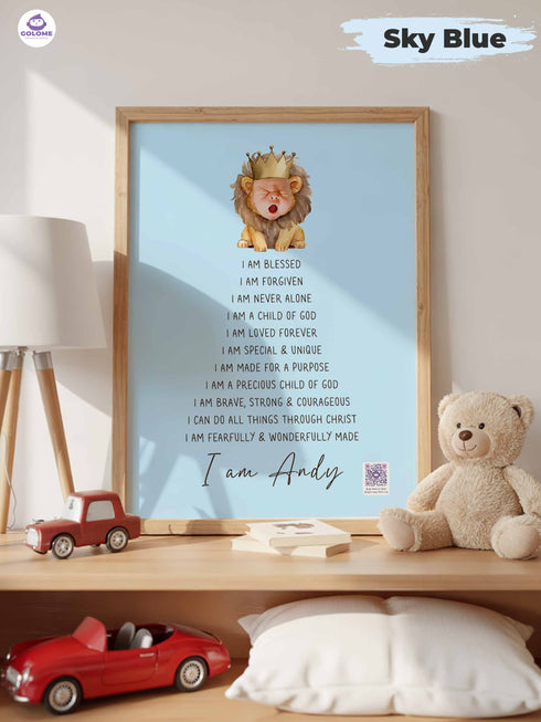 Personalized Baby Affirmation Poster with Photo & Name – Christian Nursery Wall Art