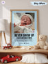 Personalized Baby Poster – “Never Grow Up” Lyric Print – Custom Photo Keepsake