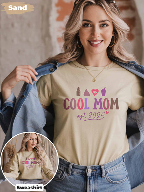 Cool Mom Shirt – Funny Mom Life Tee – Custom Year & Name – T-Shirt or Sweater