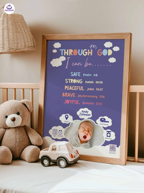 Custom Baby News Superhero Poster – Personalized Wall Art