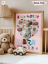 Baby Birth Stats Collage Poster – Personalized Heart Photo Print