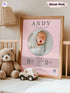 Elegant Baby Birth Stats Poster – Personalized Newborn Print