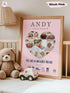 Heart Collage Baby Birth Poster – Personalized Newborn Print with Verse