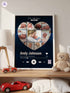 Personalized Baby Photo Collage Poster – Music Player Heart Design – Custom Keepsake