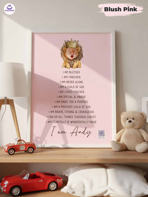 Personalized Baby Affirmation Poster with Photo & Name – Christian Nursery Wall Art