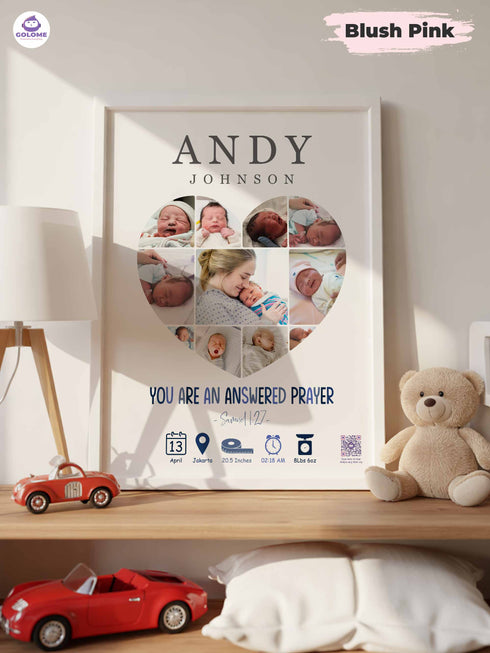 Christian Baby Poster Set – Personalized Bible Verse Nursery Wall Art