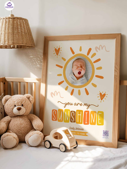 Personalized Baby Poster – “You Are My Sunshine” Print – Custom Photo Keepsake