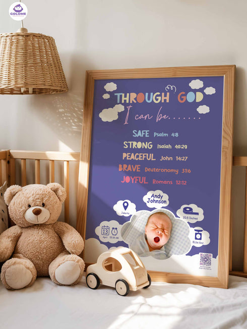 Custom Baby News Superhero Poster – Personalized Wall Art