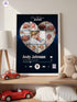 Personalized Baby Photo Collage Poster – Music Player Heart Design – Custom Keepsake