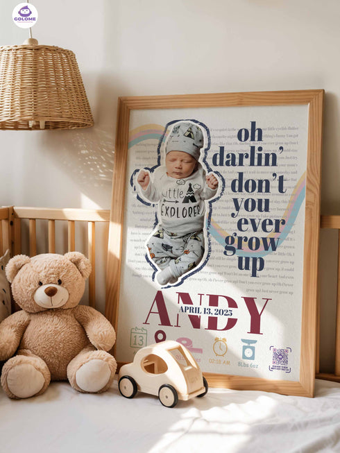 Baby Birth Stats Poster – Personalized Quote Wall Art