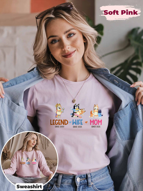 Wife Mom Legend Shirt – Bluey Chilli Funny Mom Tee – Custom Year Gift