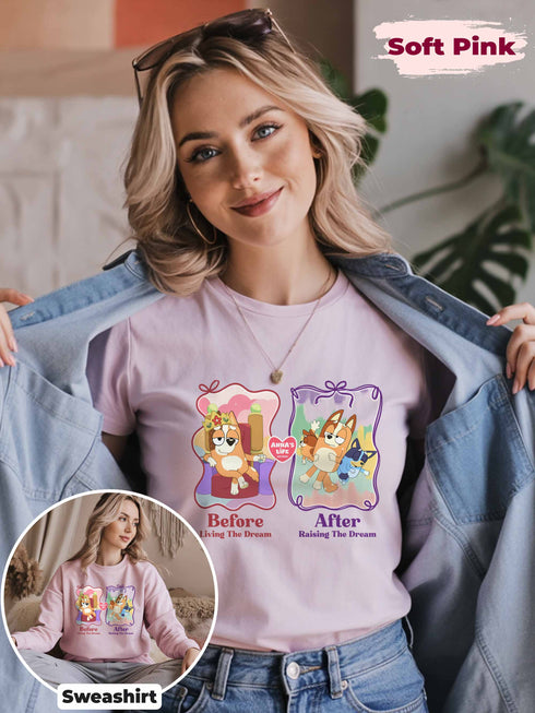 Funny Mom Life Shirt – Before Kids After Kids – Custom Name T-Shirt or Sweater